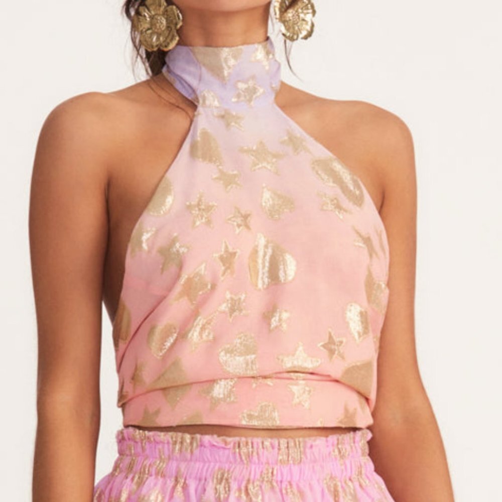 LoveShackFancy halter top XS NWT​